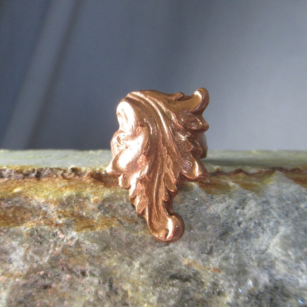 Acanthus Leaf Ring, Italianate Collection, Hand Cast Copper, Size 7